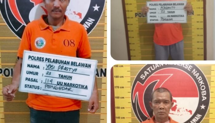 Pengedar dan Pengguna Sabu Diciduk Sat Narkoba Polres Pelabuhan Belawan dalam Penggerebekan 2 Lokasi