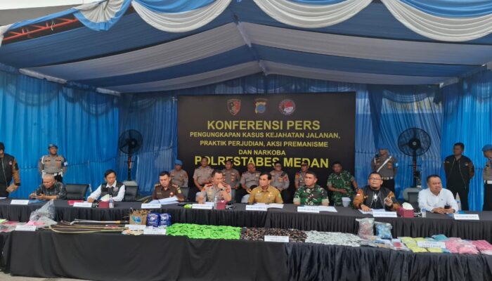 Polrestabes Medan, Paparkan 290 Tersangka Dengan 250 Kasus Kejahatan Dalam Satu Bulan