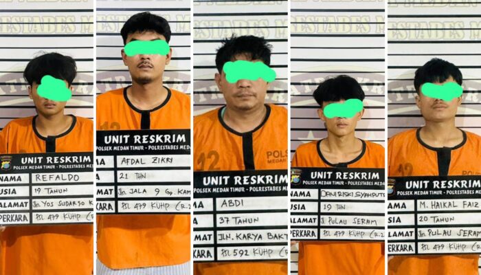 Personel Reskrim Polsek Medan Timur Tembak Empat Pelaku Begal Sadis, Seorang Penadah Diamankan