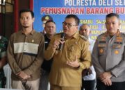 Bupati Deli Serdang Saksikan Pemusnahan Puluhan Kilogram Barang Bukti Beragam Jenis Narkoba