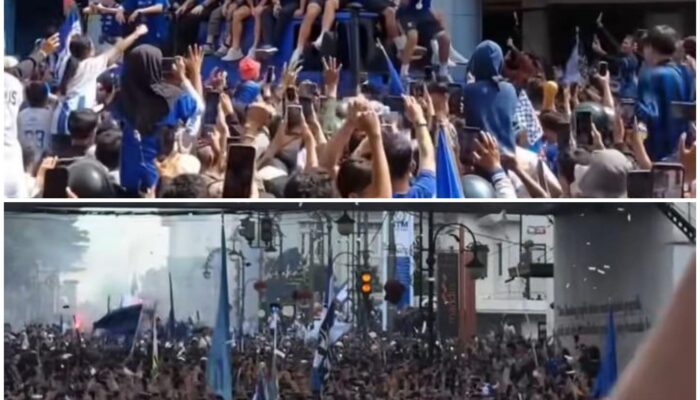 Juara Liga 1 Indonesia Tiga Musim, Ribuan Pendukung Persib Birukan Kota Bandung