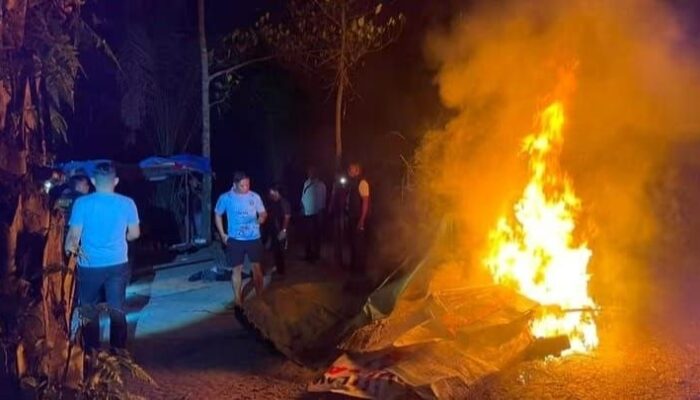Polres Labuhanbatu Bersama BNN dan Kodim 0209, Gerebek dan Bakar Sarang Narkoba di Areal Perkebunan Sawit