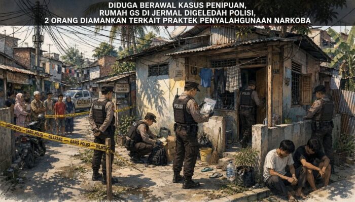 Diduga Berawal Kasus Penipuan, Rumah GS di Jermal Digeledah Polisi, 2 Orang Diamankan Terkait Praktek Penyalahgunaan Narkoba.