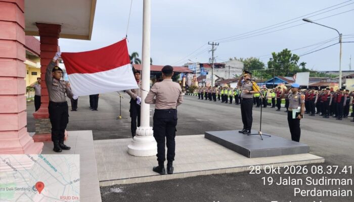 Kapolresta Deli Serdang Pimpin Upacara Hari Sumpah Pemuda ke-98, Tekankan Generasi Patriotik, Gigih, dan Berempati