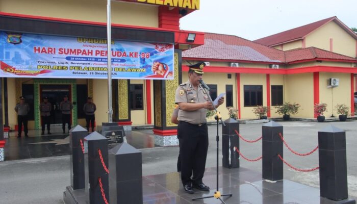 Polres Pelabuhan Belawan Gelar Upacara Hari Sumpah Pemuda 2026, Kobarkan Semangat Persatuan dan Pengabdian